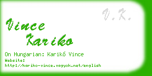 vince kariko business card