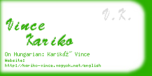 vince kariko business card